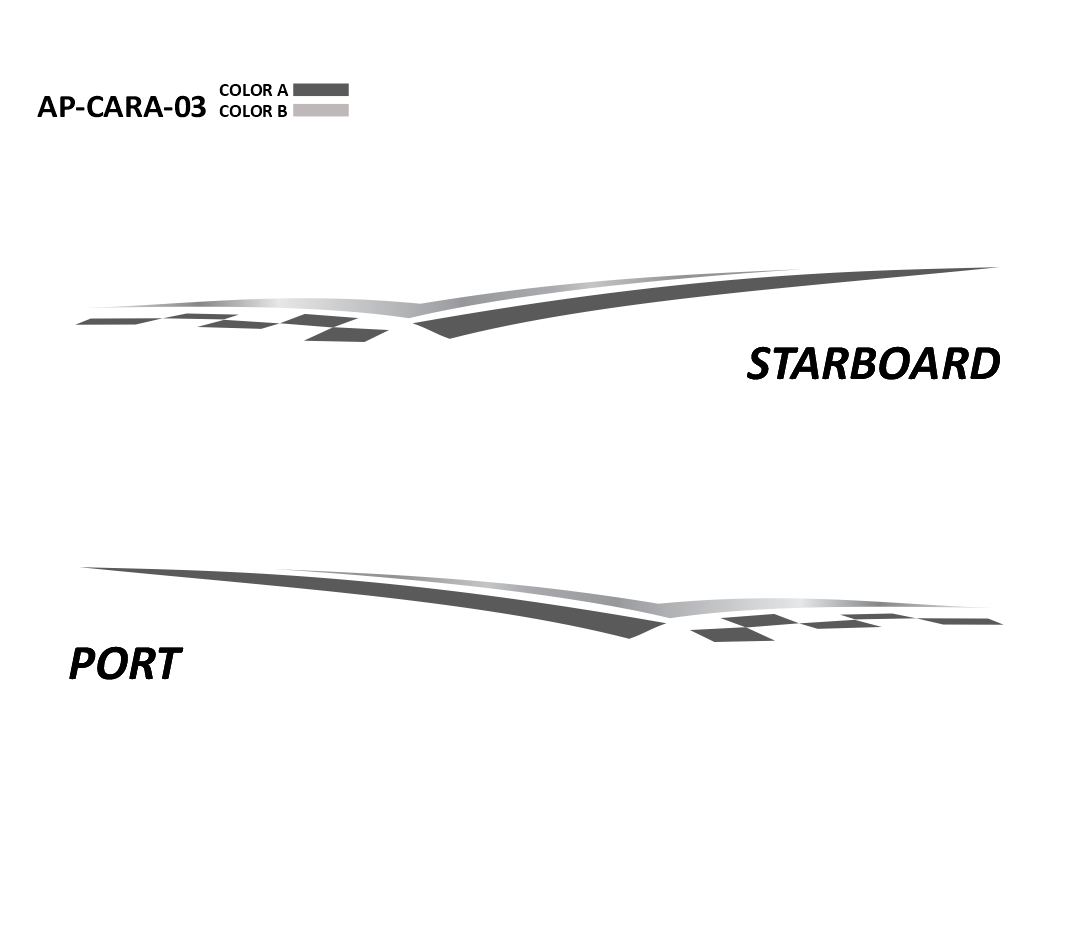 AP-CARA-03 - Caravelle Series 2 Color Vinyl Boat Graphics Kit