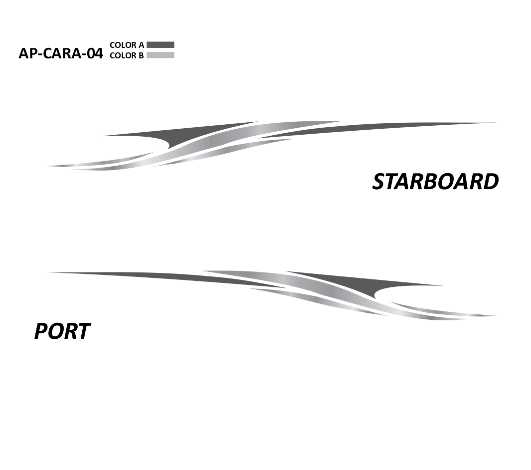 AP-CARA-04 - Caravelle Series 2 Color Vinyl Boat Graphics Kit