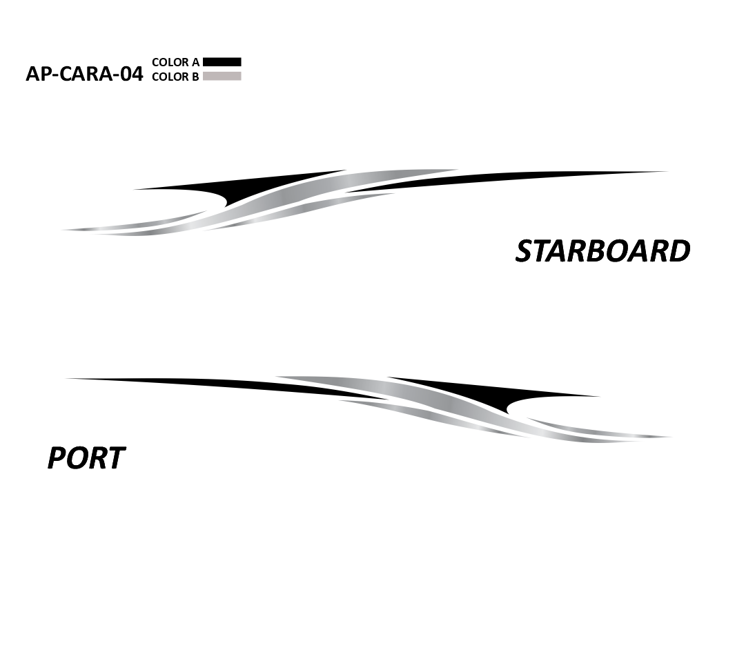 AP-CARA-04 - Caravelle Series 2 Color Vinyl Boat Graphics Kit