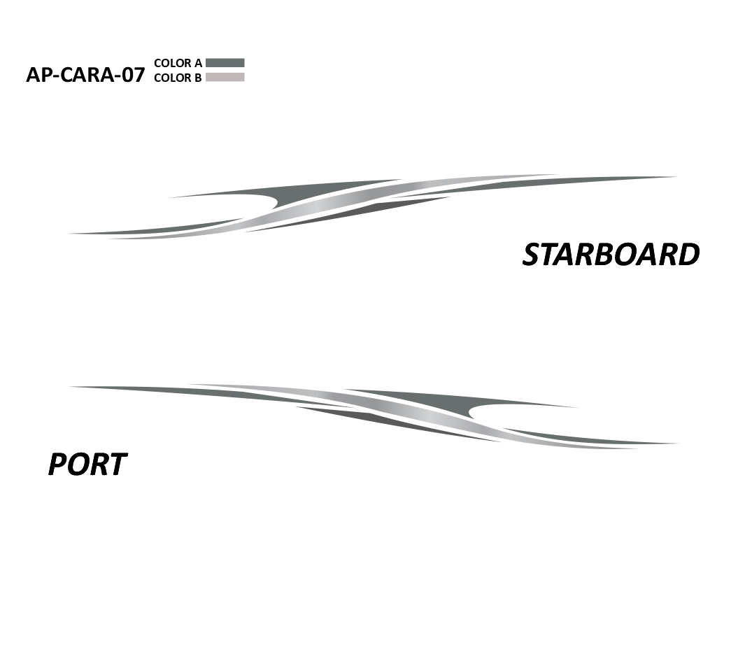 AP-CARA-07 - Caravelle Series 2 Color Vinyl Boat Graphics Kit