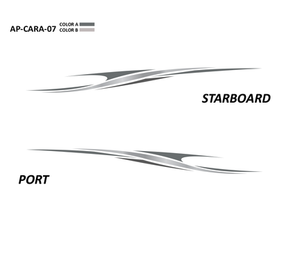 AP-CARA-07 - Caravelle Series 2 Color Vinyl Boat Graphics Kit