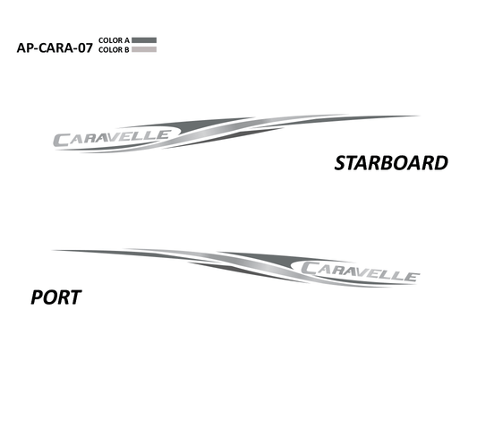 AP-CARA-07 - Caravelle Series 2 Color Vinyl Boat Graphics Kit - Raceline Digital