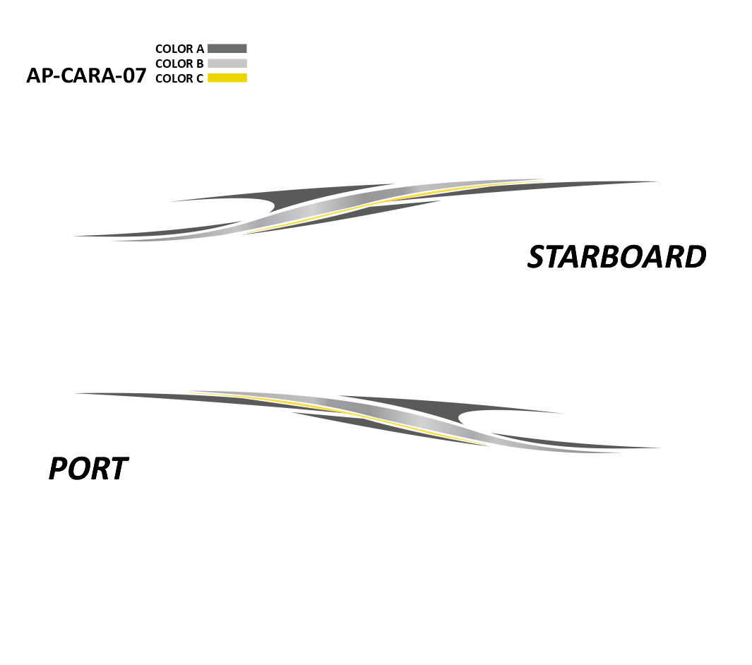 AP-CARA-07 - Caravelle Series 3 Color Vinyl Boat Graphics Kit