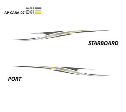 AP-CARA-07 - Caravelle Series 3 Color Vinyl Boat Graphics Kit