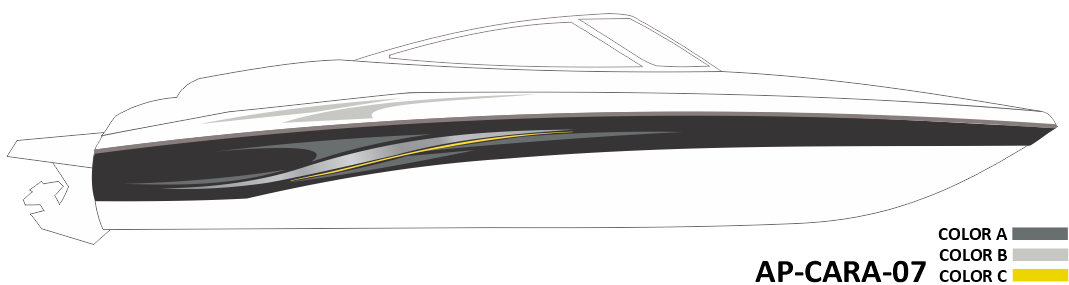 AP-CARA-07 - Caravelle Series 3 Color Vinyl Boat Graphics Kit