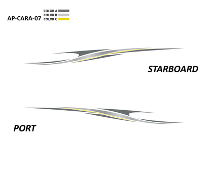 AP-CARA-07 - Caravelle Series 3 Color Vinyl Boat Graphics Kit