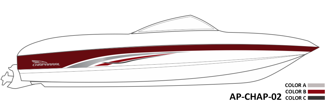 AP-CHAP-02 - Chaparral Series 3 Color Vinyl Boat Graphics Kit
