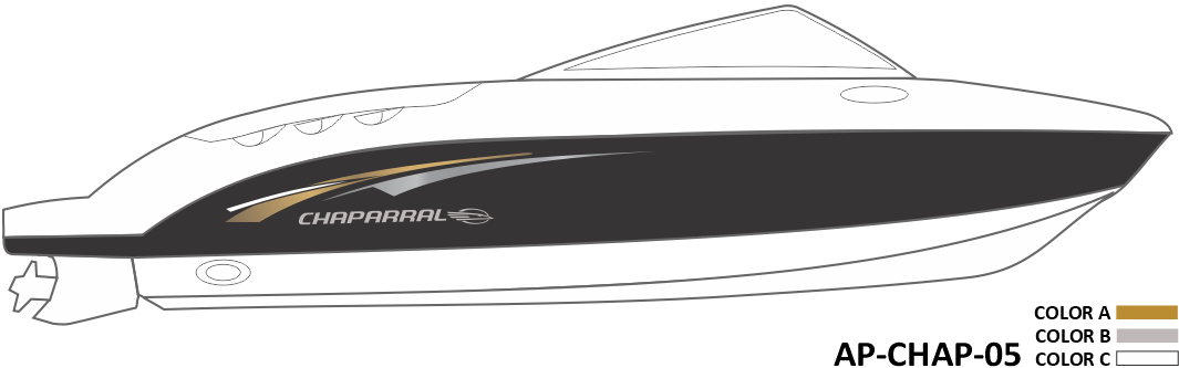 AP-CHAP-05 - Chaparral Series 3 Color Vinyl Boat Graphics Kit