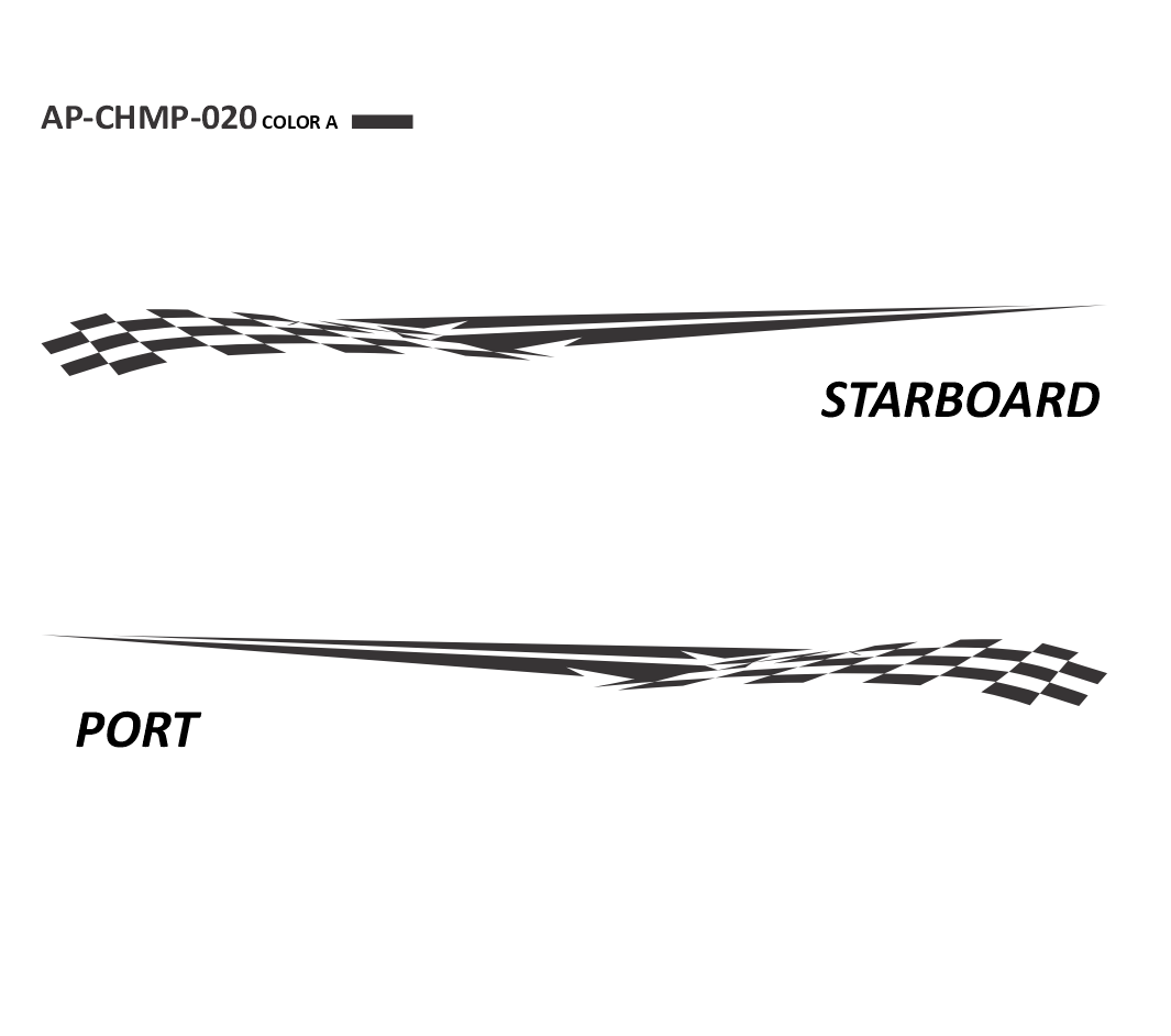 AP-CHMP-020 - Champion Series 1 Color Vinyl Boat Graphics Kit