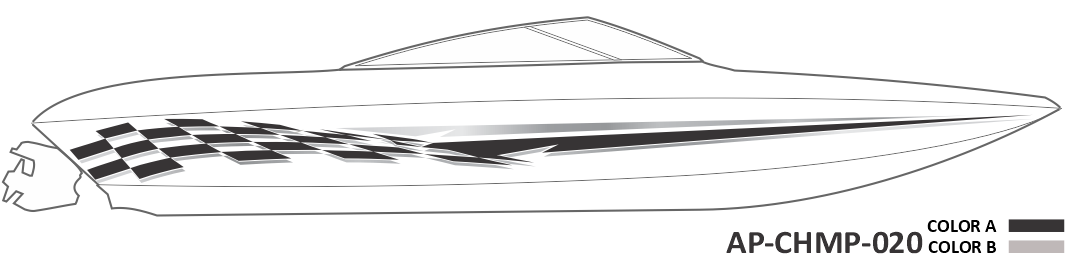 AP-CHMP-020 - Champion Series 2 Color Vinyl Boat Graphics Kit