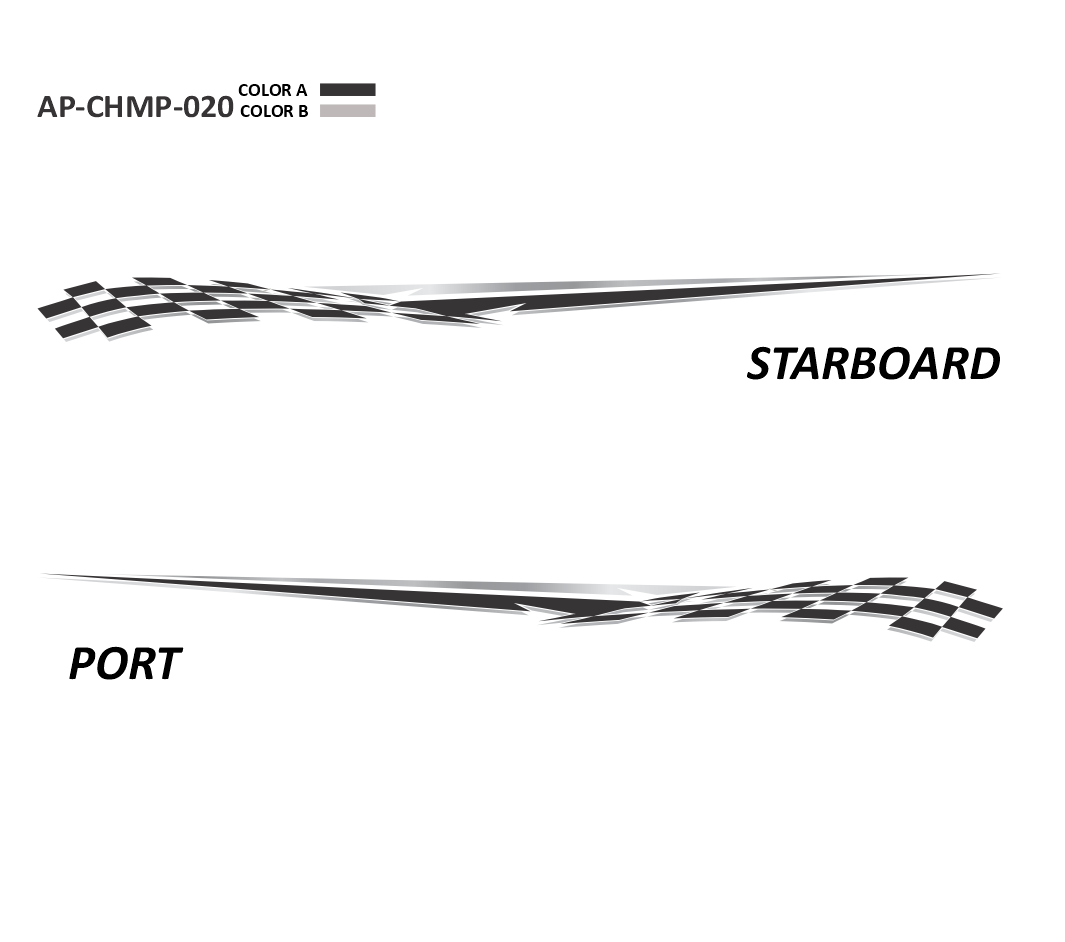 AP-CHMP-020 - Champion Series 2 Color Vinyl Boat Graphics Kit