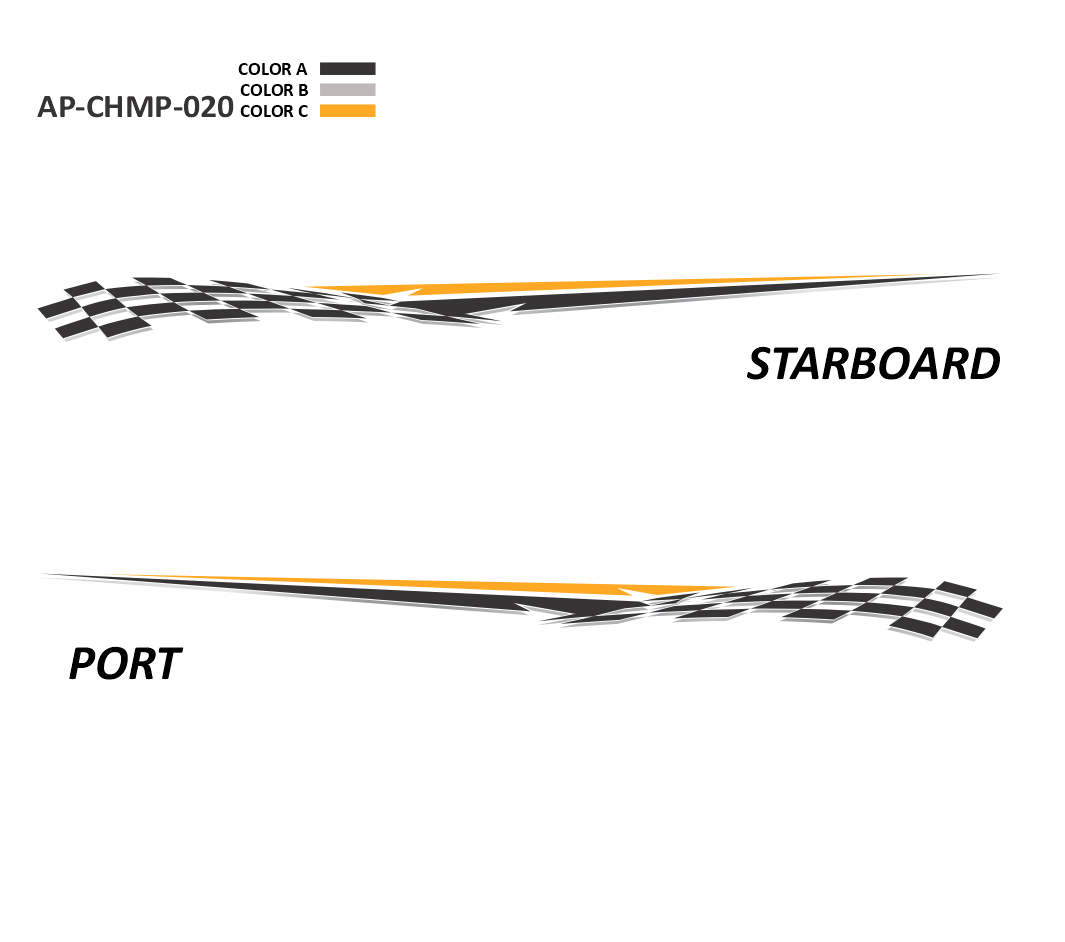 AP-CHMP-020 - Champion Series 3 Color Vinyl Boat Graphics Kit