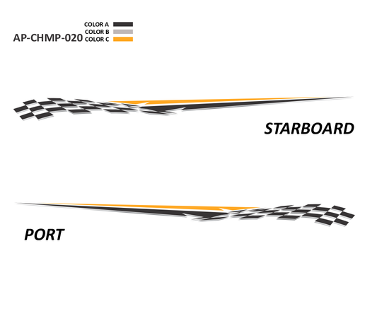 AP-CHMP-020 - Champion Series 3 Color Vinyl Boat Graphics Kit