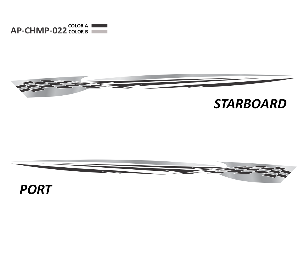 AP-CHMP-022 - Champion Series 2 Color Vinyl Boat Graphics Kit