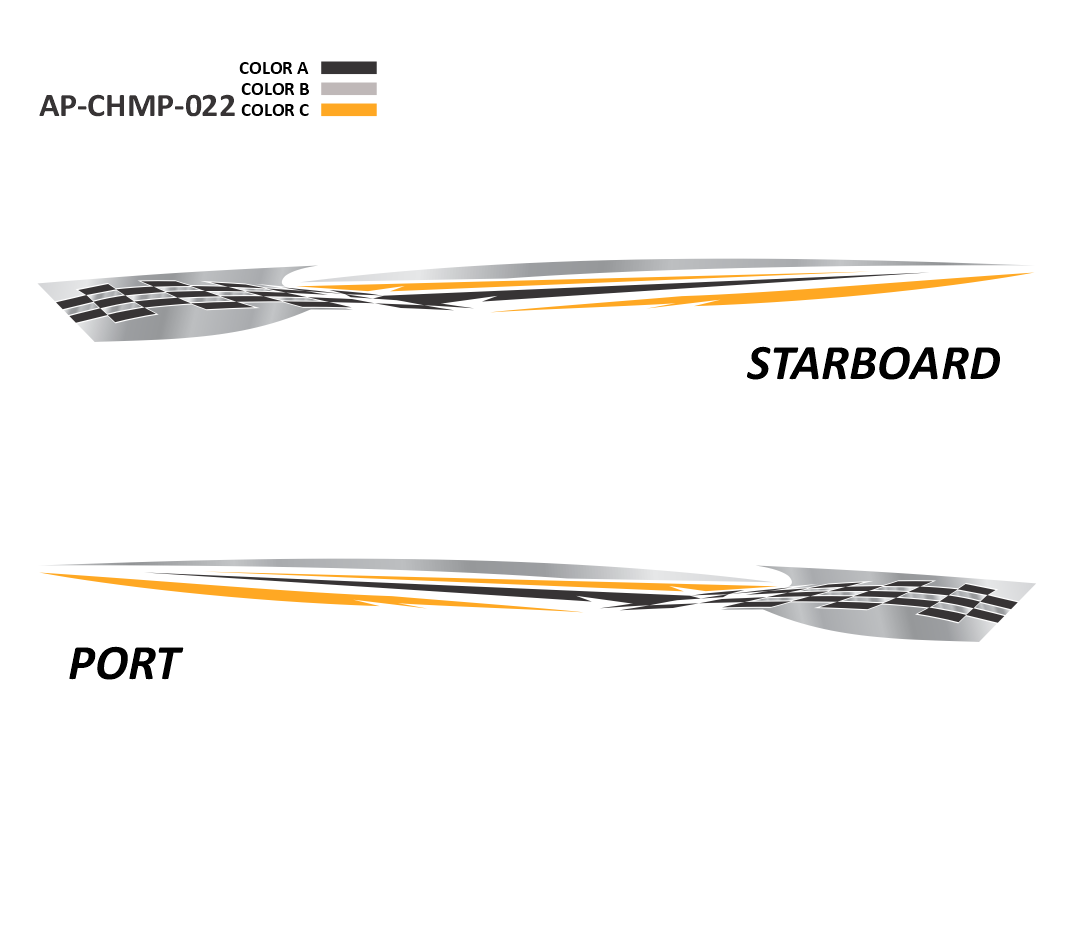 AP-CHMP-022 - Champion Series 3 Color Vinyl Boat Graphics Kit