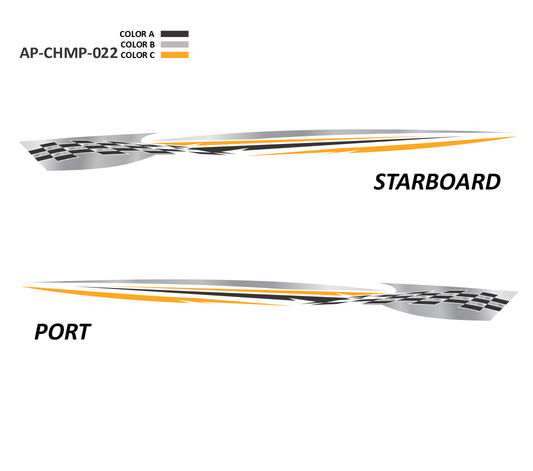 AP-CHMP-022 - Champion Series 3 Color Vinyl Boat Graphics Kit