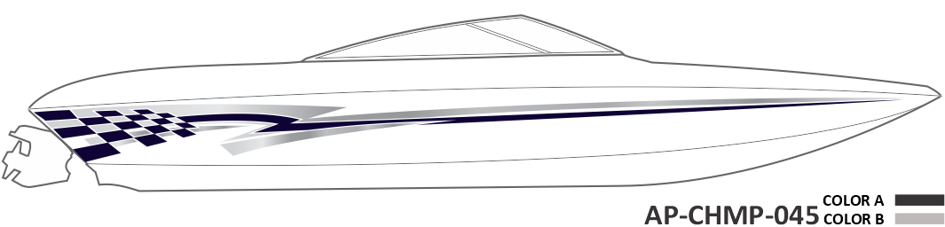 AP-CHMP-045 - Champion Series 2 Color Vinyl Boat Graphics Kit