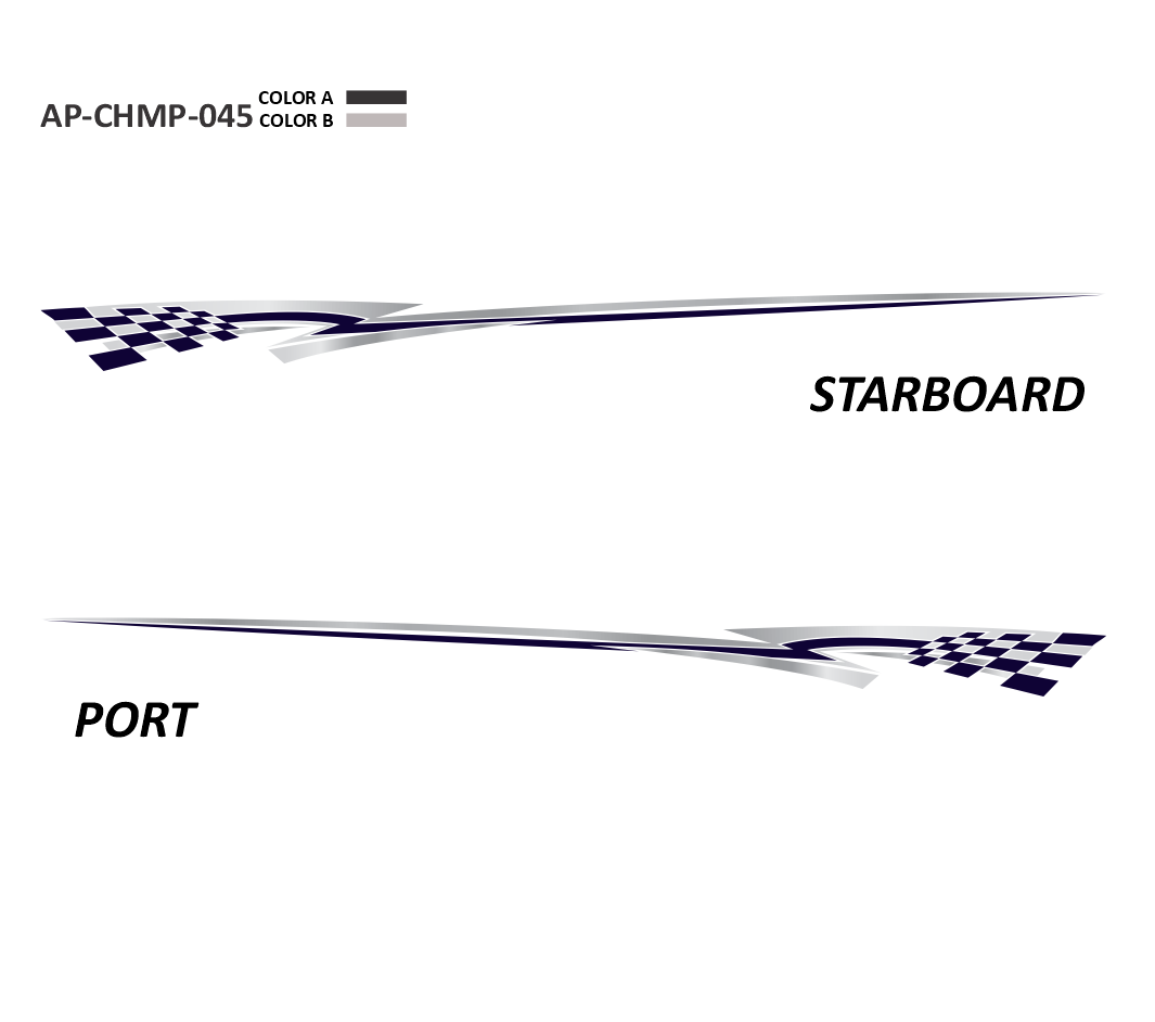 AP-CHMP-045 - Champion Series 2 Color Vinyl Boat Graphics Kit