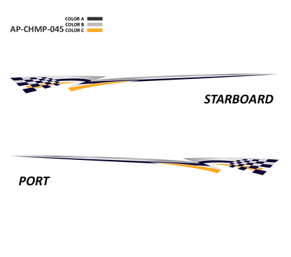 AP-CHMP-045 - Champion Series 3 Color Vinyl Boat Graphics Kit