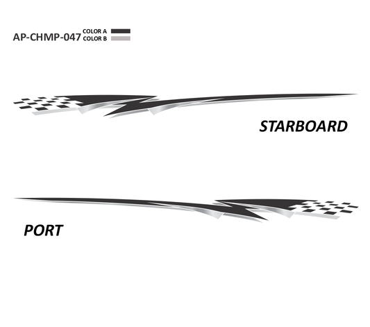 AP-CHMP-047 - Champion Series 2 Color Vinyl Boat Graphics Kit