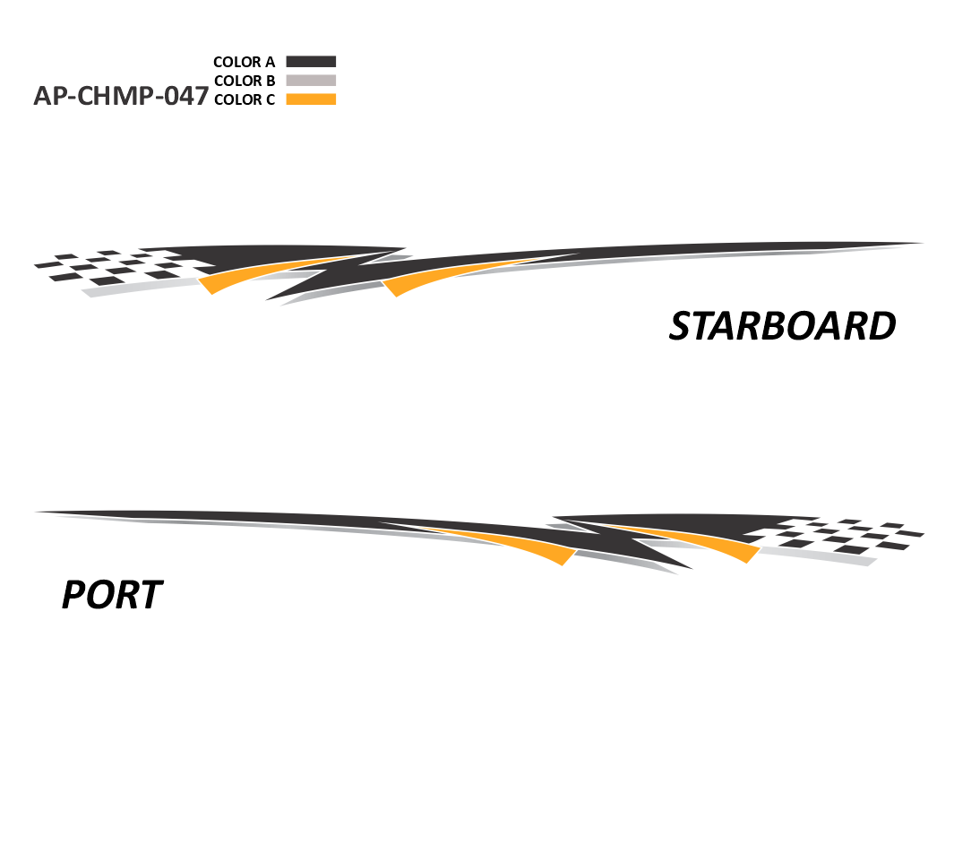 AP-CHMP-047 - Champion Series 3 Color Vinyl Boat Graphics Kit