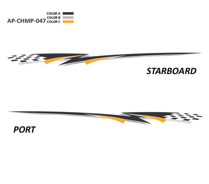 AP-CHMP-047 - Champion Series 3 Color Vinyl Boat Graphics Kit