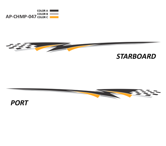 AP-CHMP-047 - Champion Series 3 Color Vinyl Boat Graphics Kit
