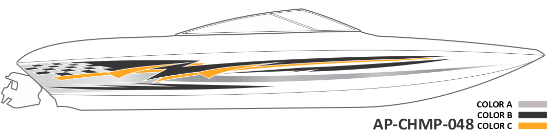 AP-CHMP-048 - Champion Series 3 Color Vinyl Boat Graphics Kit