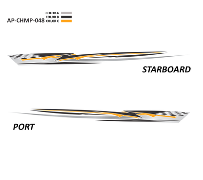 AP-CHMP-048 - Champion Series 3 Color Vinyl Boat Graphics Kit