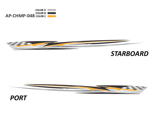 AP-CHMP-048 - Champion Series 3 Color Vinyl Boat Graphics Kit