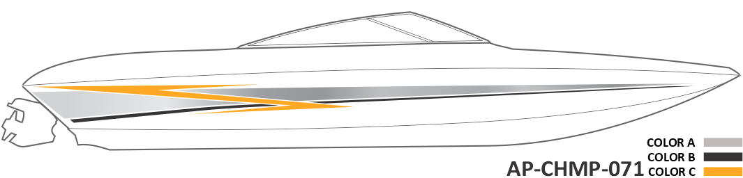 AP-CHMP-071 - Champion Series 3 Color Vinyl Boat Graphics Kit