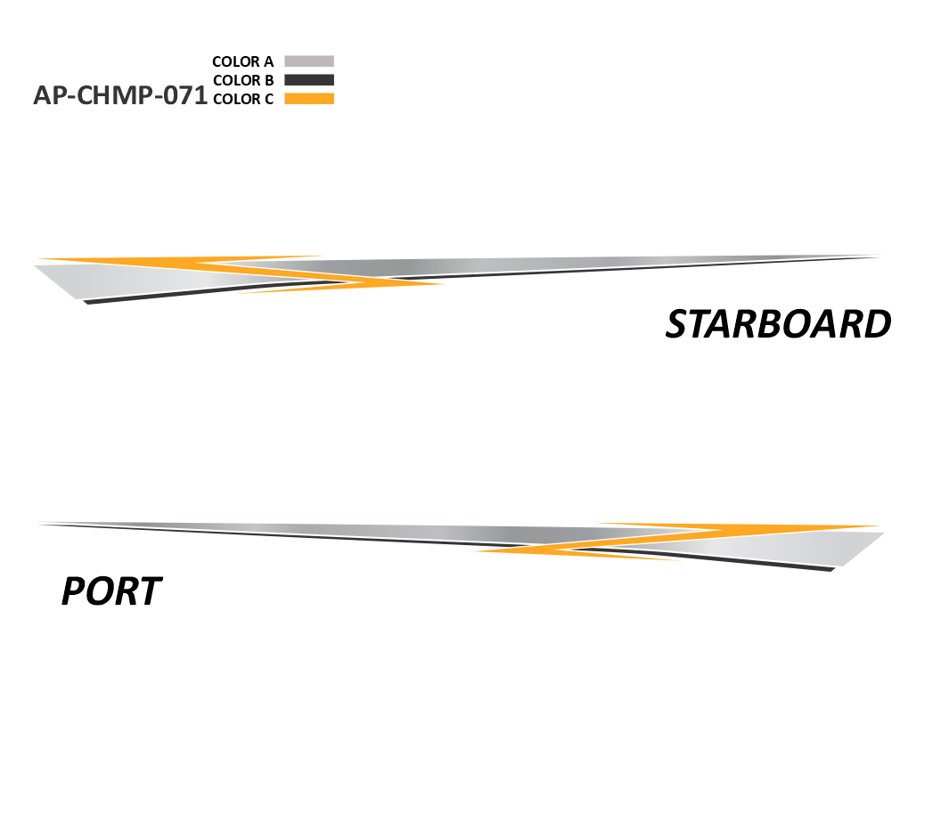 AP-CHMP-071 - Champion Series 3 Color Vinyl Boat Graphics Kit