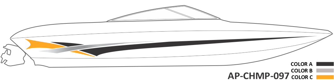 AP-CHMP-097 - Champion Series 3 Color Vinyl Boat Graphics Kit