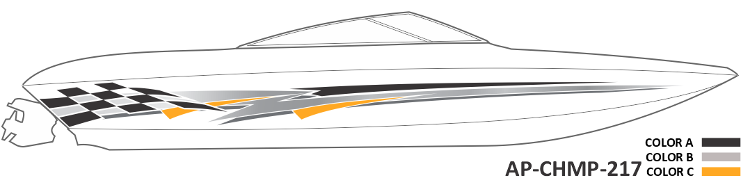 AP-CHMP-217 - Champion Series 3 Color Vinyl Boat Graphics Kit