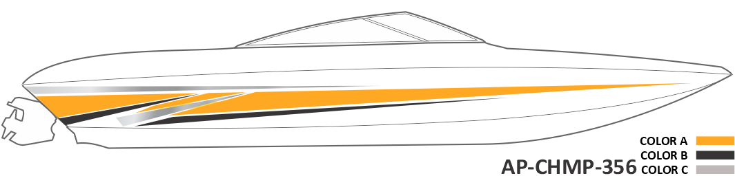 AP-CHMP-356 - Champion Series 3 Color Vinyl Boat Graphics Kit