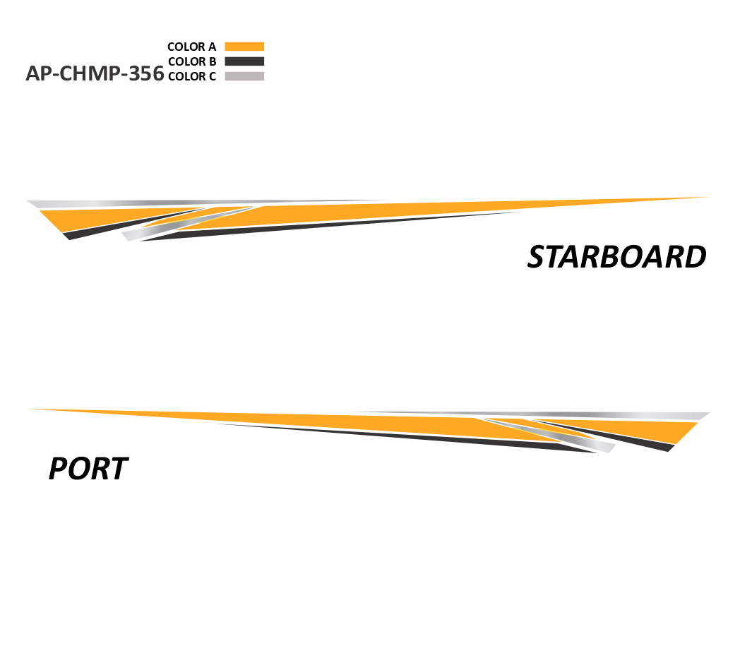 AP-CHMP-356 - Champion Series 3 Color Vinyl Boat Graphics Kit