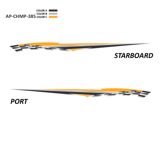 AP-CHMP-385 - Champion Series 3 Color Vinyl Boat Graphics Kit
