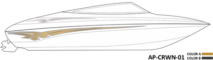 AP-CRWN-01 - Crownline Series 2 Color Vinyl Boat Graphics Kit