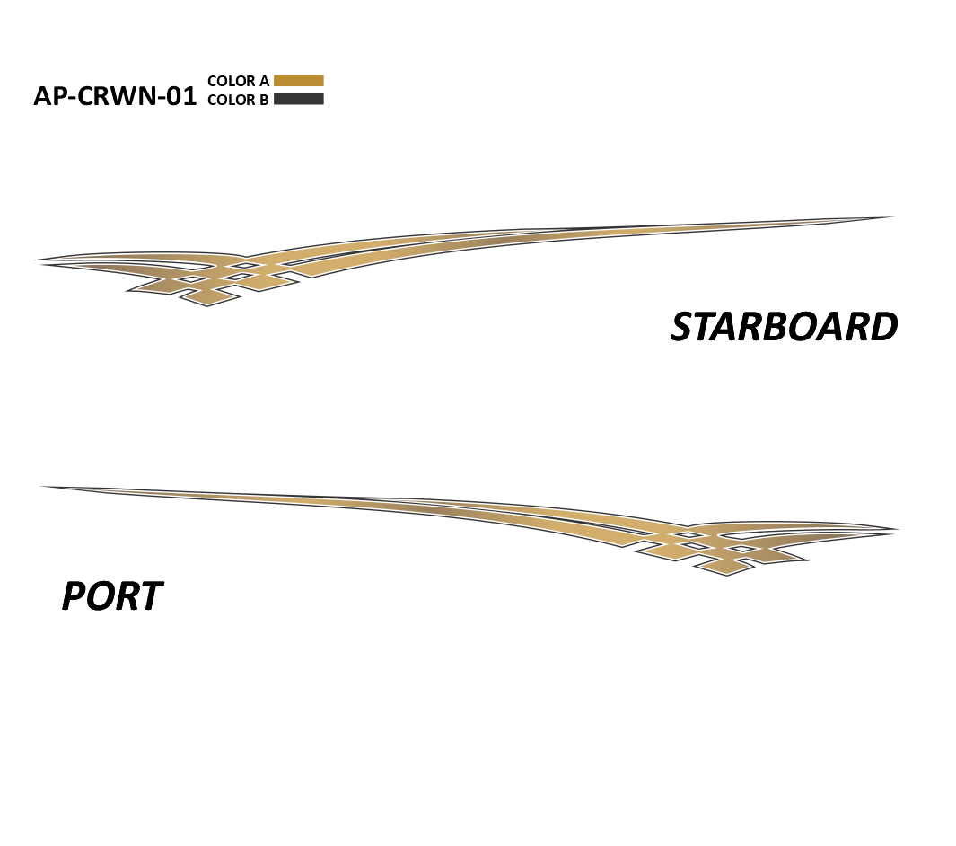 AP-CRWN-01 - Crownline Series 2 Color Vinyl Boat Graphics Kit