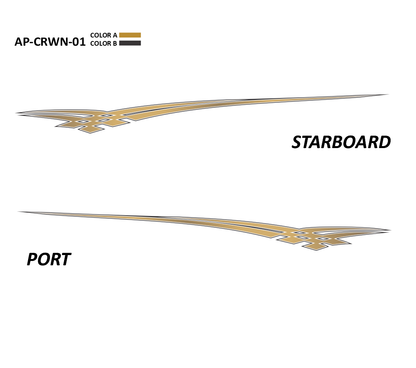 AP-CRWN-01 - Crownline Series 2 Color Vinyl Boat Graphics Kit