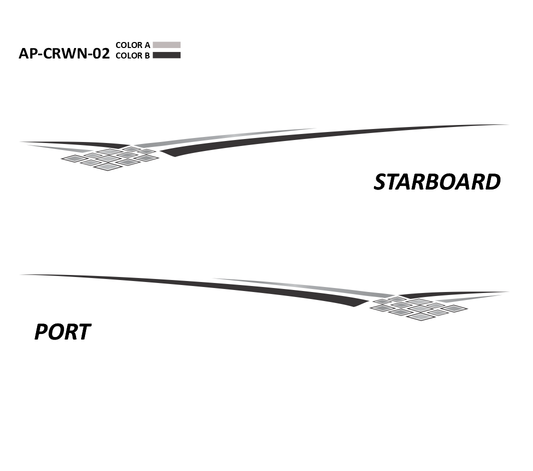 AP-CRWN-02 - Crownline Series 2 Color Vinyl Boat Graphics Kit