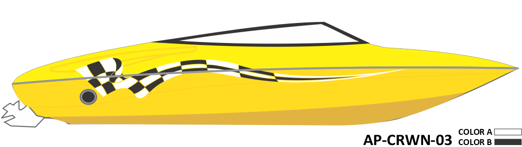 AP-CRWN-03 - Crownline Series 2 Color Vinyl Boat Graphics Kit