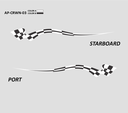 AP-CRWN-03 - Crownline Series 2 Color Vinyl Boat Graphics Kit