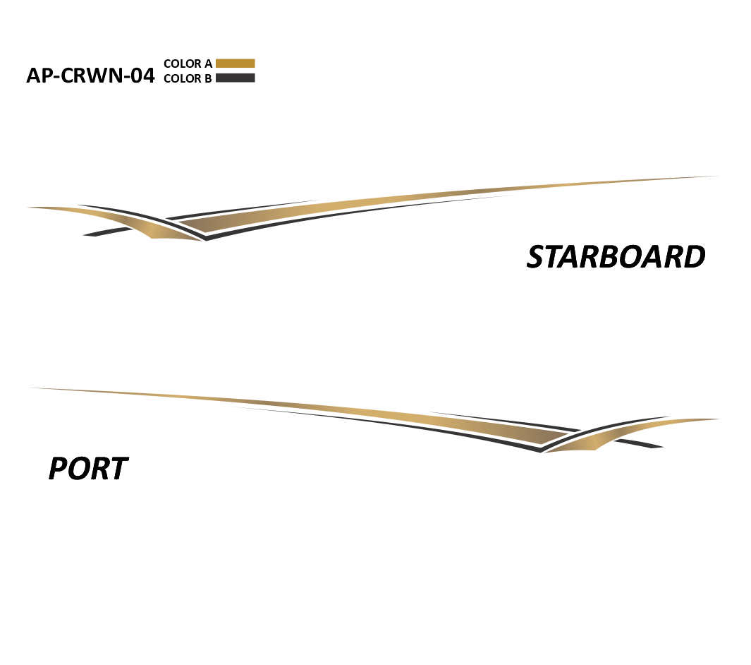 AP-CRWN-04 - Crownline Series 2 Color Vinyl Boat Graphics Kit