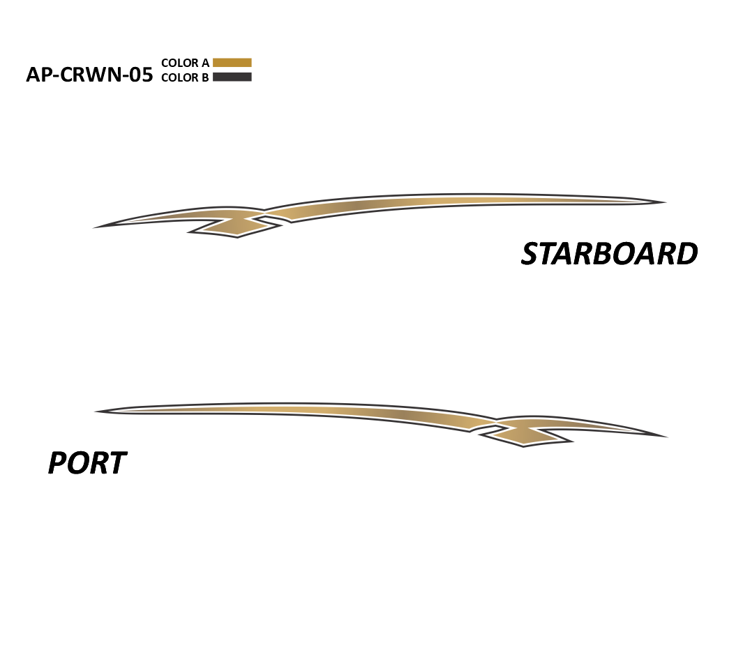 AP-CRWN-05 - Crownline Series 2 Color Vinyl Boat Graphics Kit