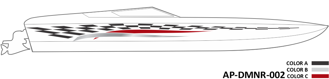 AP-DMNR-002 - Dominator Series 3 Color Vinyl Boat Graphics Kit