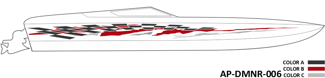 AP-DMNR-006 - Dominator Series 3 Color Vinyl Boat Graphics Kit