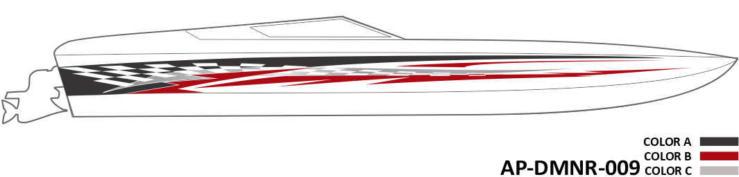 AP-DMNR-009 - Dominator Series 3 Color Vinyl Boat Graphics Kit
