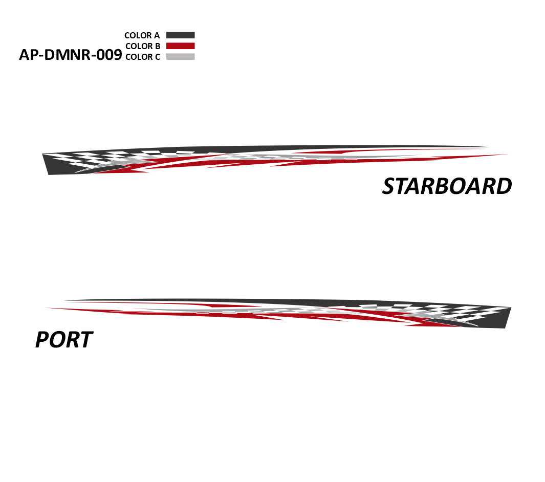 AP-DMNR-009 - Dominator Series 3 Color Vinyl Boat Graphics Kit