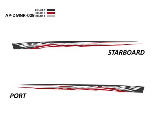 AP-DMNR-009 - Dominator Series 3 Color Vinyl Boat Graphics Kit